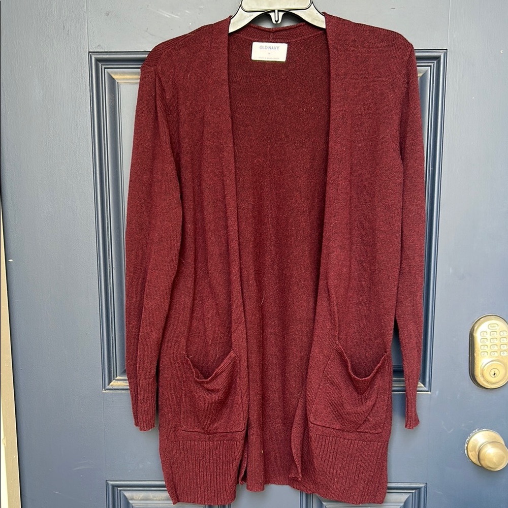 Burgundy Sweater Cardigan